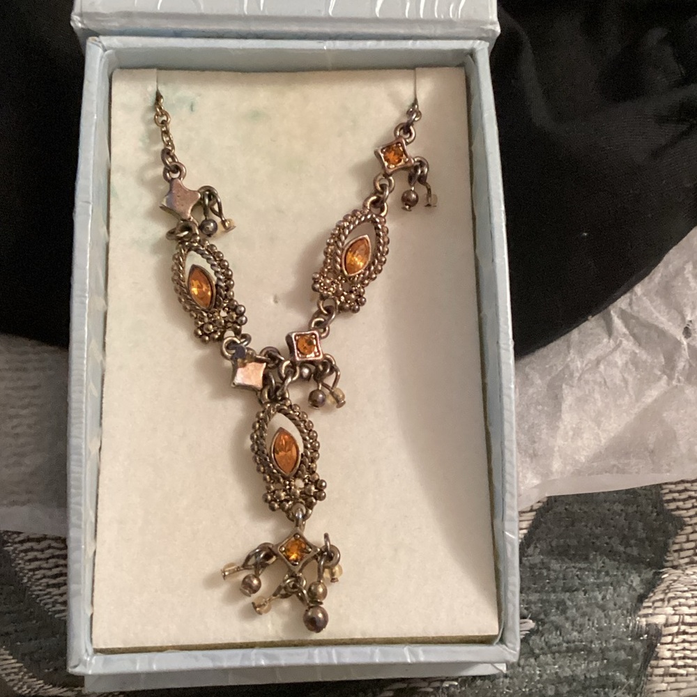 Elegant Gold and Orange Necklace